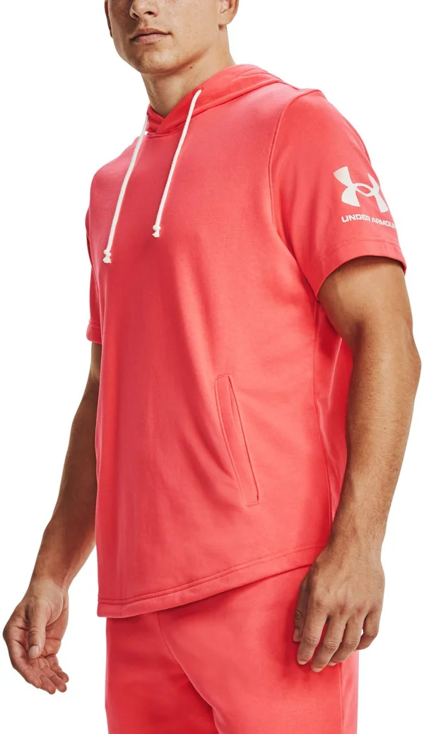 Under Armour Men's Rival Terry Short Sleeve Hoodie Red LG