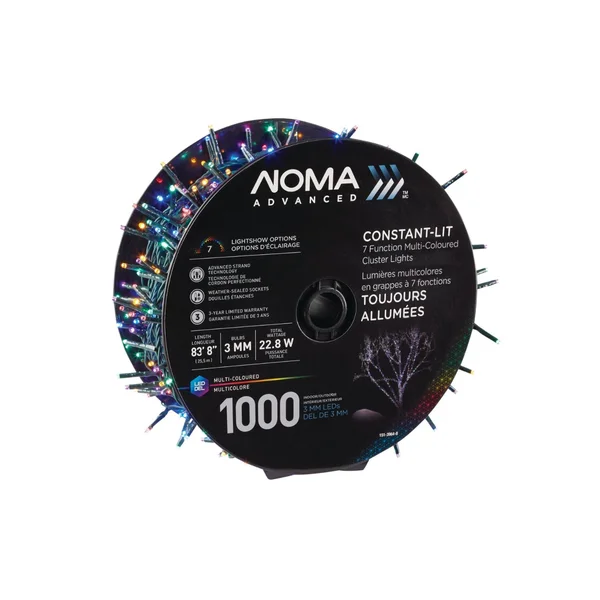 Noma LED Advanced Cluster Christmas Lights - Indoor & Outdoor String Lights with 7 Modes, 1000 Multi-Color Bulbs, 83.75 ft