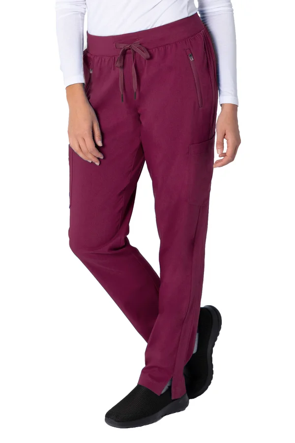 Purple Label by Healing Hands Women's Toni Yoga Scrub Pant - Wine - M - by allheart