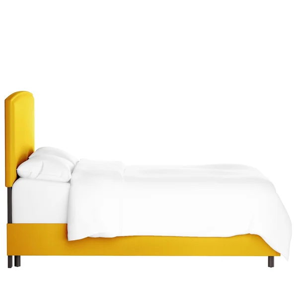 King Upholstered Bed Yellow Velvet - Opalhouse