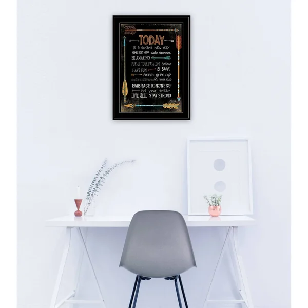 Today Is A Brand New Day by Marla Rae - Ready to Hang Framed Print, Black Frame