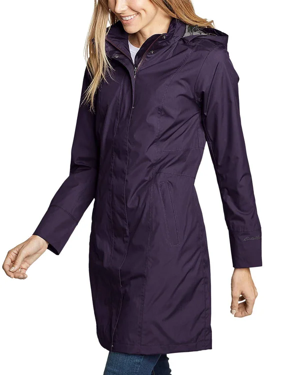 Eddie Bauer Women's Girl on The Go Trench Coat - Purple - S Regular