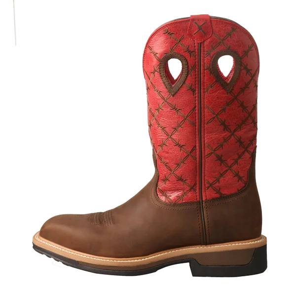 Twisted x Men's MLCA005 Lite Cowboy Alloy Toe Work Boot, Brown/Flash Red Leather