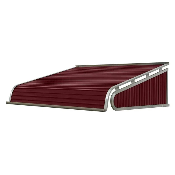 NuImage Awnings 1500 48-in Wide x 60-in Projection Burgundy Solid Fixed Door Awning in Red, K151004816