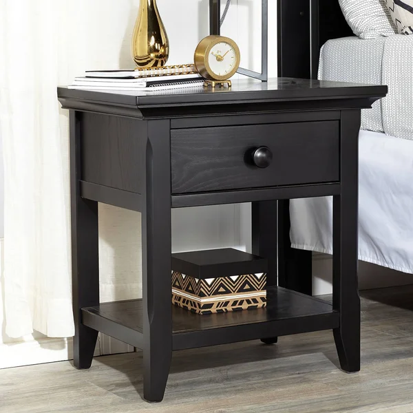 Baby Cache Overland 1 Drawer Nightstand Forever Black