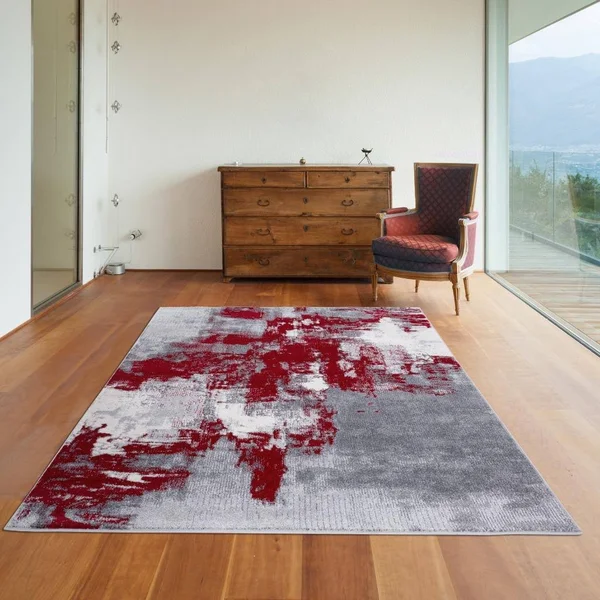 Luxe Weavers Nuvola Collection Red 9x12 Abstract Area Rug
