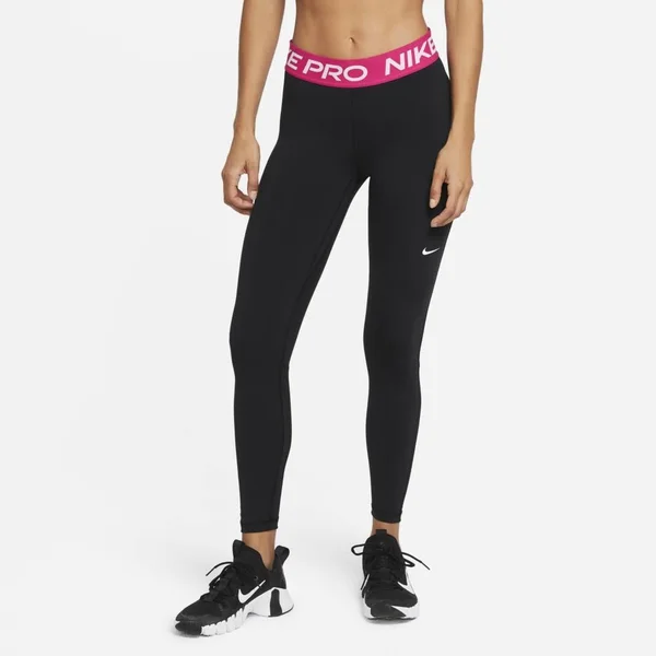 Nike Womens Pro 365 Tights - Black/Fireberry/White Size Xs