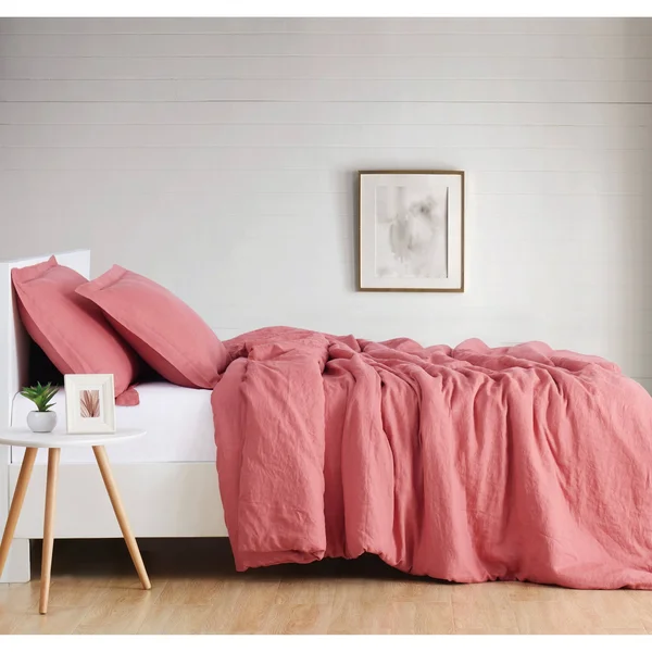 Brooklyn Loom Linen Duvet Set White Full/Queen