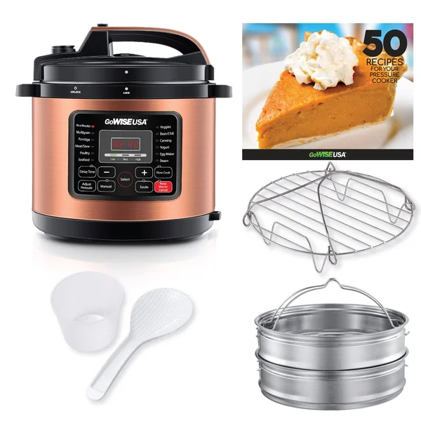 GoWISE USA 10-qt 12-in-1 Electric Pressure Cooker - Copper