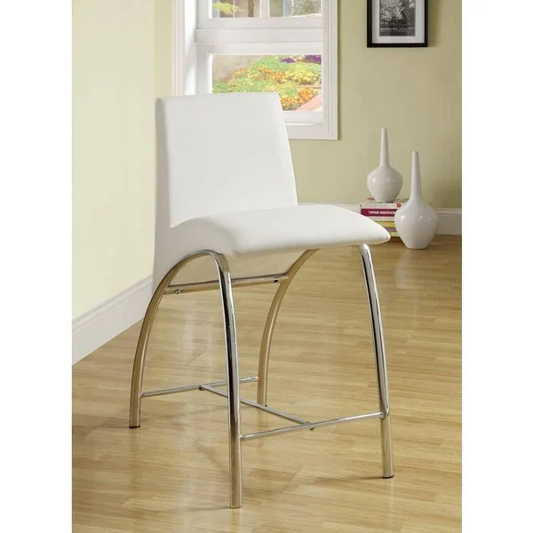 Wailoa 2 White Counter Height Chairs by Furniture of America