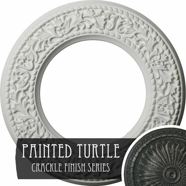 13 3/8x22OD x 7 1/2x22ID x 3/4x22P Blackthorn Ceiling Medallion (Fits Canopies Up to 7 1/2x22), Hand-Painted Painted Turtle Crac