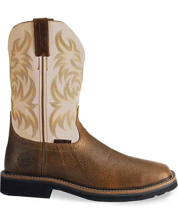 Justin Men's Copper Kettle Stampede Steel Toe Work Boots, Brown