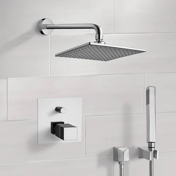 Thermostatic Shower Set with Handheld Shower, 8x22 Rain Showerhead, Orsino Remer SFH01 by Nameeks