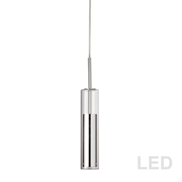 Dainolite LUN-1LEDP-PC 5W LED Pendant, Polished Chrome Finish
