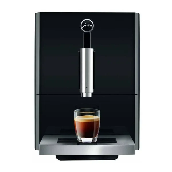 Jura A1 Ultra Compact Coffee Center 15148 with Pep - Piano Black, Includes Glass Milk Container and Bean Canister Bundle (3 items