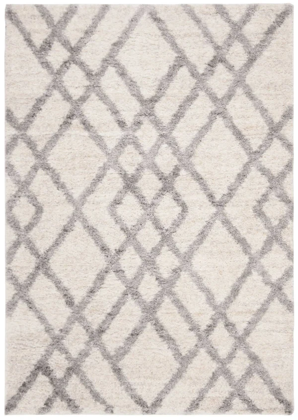Safavieh Berber Shag Rug Collection BER214A - Cream, Grey - 8& x 8& Square