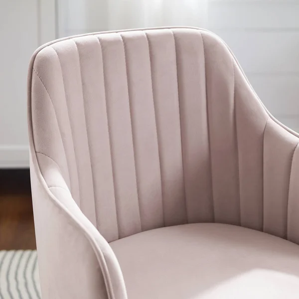 Metal Base Velvet Accent Chair - Pink
