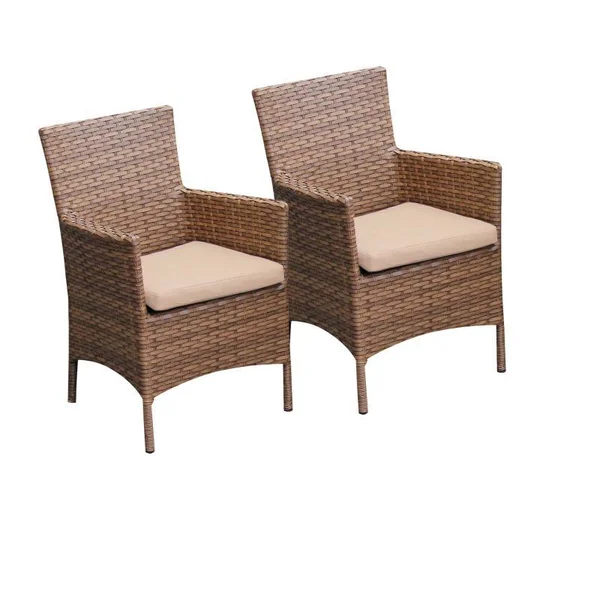 Miseno MPF-TKC093BDC Southern California 2-Piece 35x22 Tall Aluminum Framed Outdoo Wheat Outdoor Furniture Chairs Dining