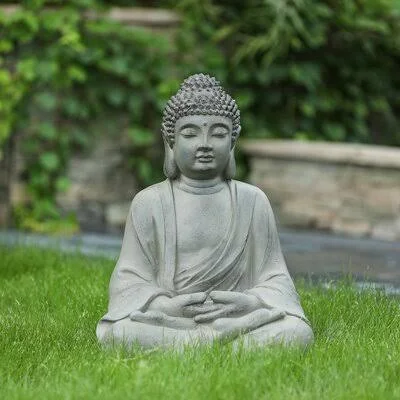 Winside Enlightened Sitting Buddha Garden Statue Bungalow Rose