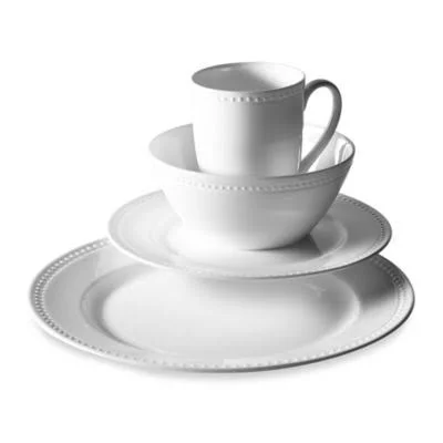 Tabletops Unlimited Otella Bone China 16-Piece Dinnerware Set, White