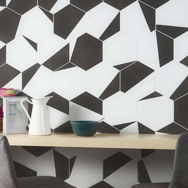Artmore Tile Modern Hex Pop Black 7.79 in. x 8.98 in. Matte Porcelain Floor and Wall Tile (16 Pieces 6.03 Sq. ft. per CASE), EX