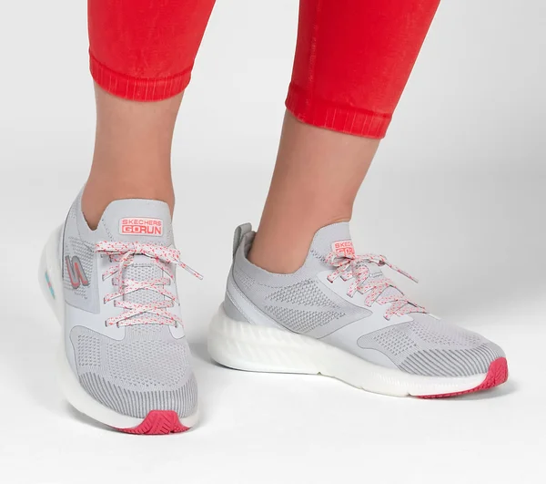 Skechers Women's GOrun Smart Hyper Sneaker - Gray/Hot Pink