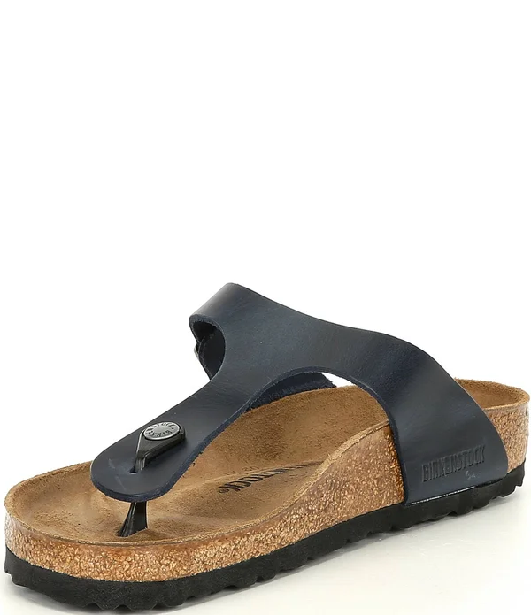 Birkenstock Women's Gizeh Sandal - 38 - Blue - Oiled Leather