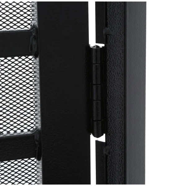Unique Home Designs 36 in. x 80 in. Arcada Black Surface Mount Outswing Steel Security Door with Expanded Metal Screen IDR064003