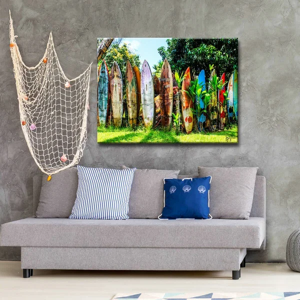 Ready2HangArt Surfboard Fence Canvas Art Print - Size: Large