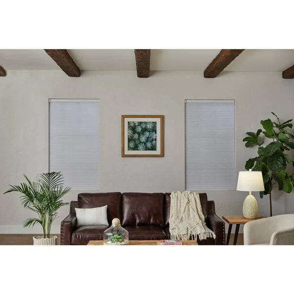 Home Decorators Collection White Cordless Blackout Cellular Shade - 59.5 in. W x 72 in. L (Motorization Compatible) - Winter Whit