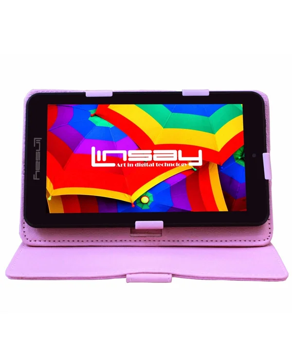 Linsay 7x22 32GB Android 10 Tablet with Protective Case - Pink