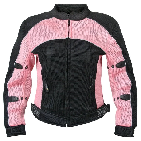 Xelement CF508 Womens Black/Pink Mesh Armored Jacket