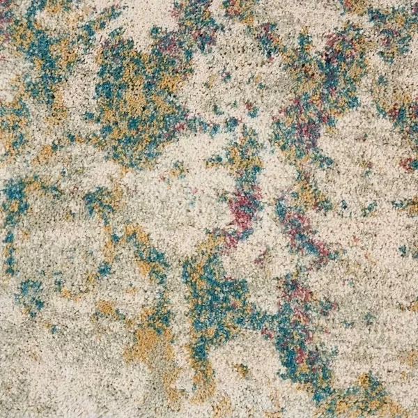 Nourison Fusion FSS12 Cream/Blue Area Rug 9&6x22 x 13&