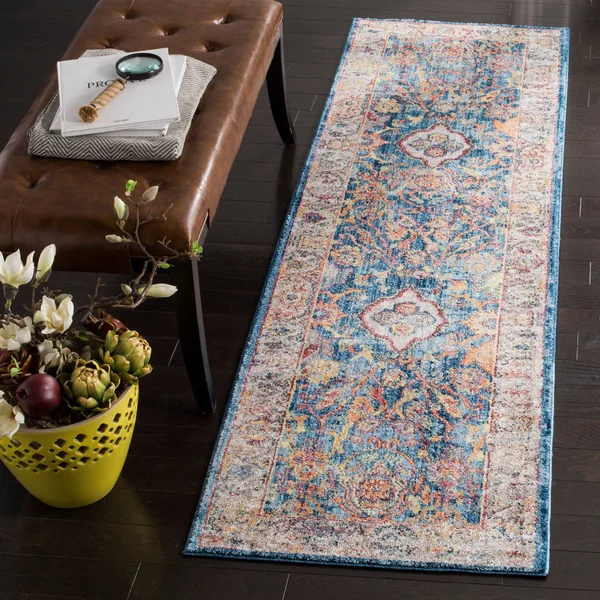 Safavieh 2&-3x22 x 12& Bristol BTL361C Blue, Light Grey Rug