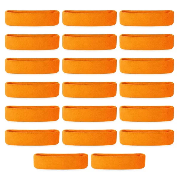 Bulk Suddora Headbands - Sweatbands (20 Pack), Orange