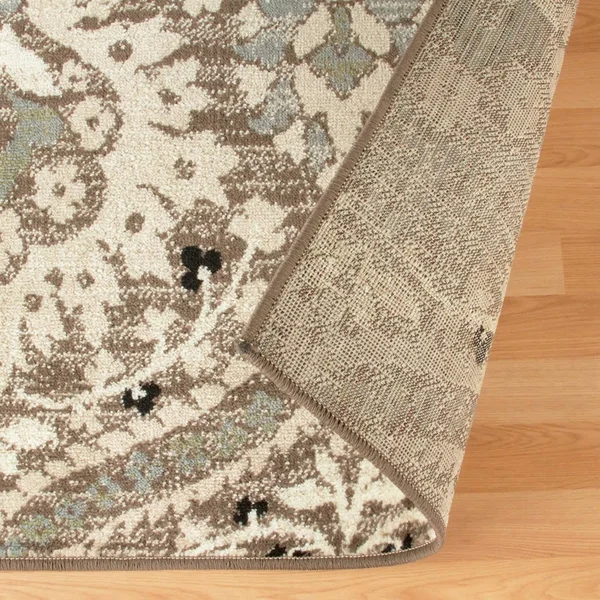 Miranda Haus Oriental Floral Damask Polypropylene Indoor Area Rug Light Blue 7& x 9& 7& x 9& Indoor