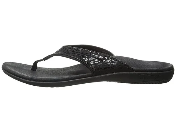 Spenco Cheetah Print Sandal Women's, Black, 9