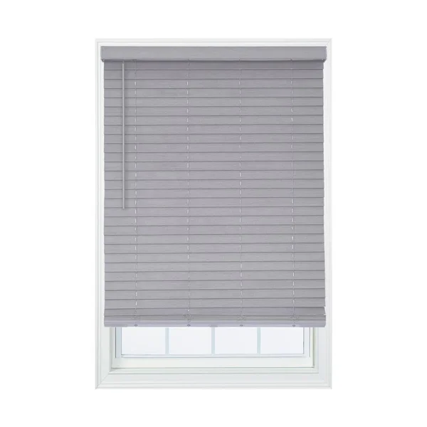 Allen + Roth 2-in Slat Width 40.75-in x 72-in Cordless Gray Faux Wood Room Darkening Horizontal Blinds, DFWDB4272-40.75