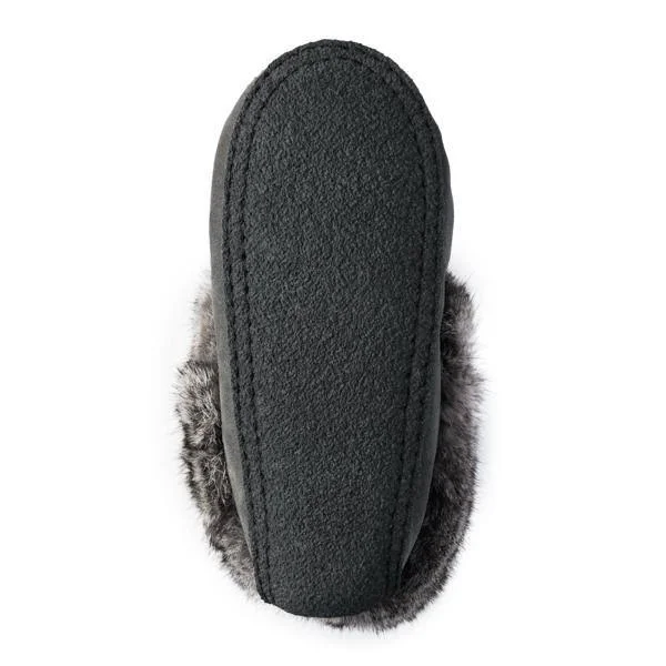 Genuine Rabbit Fur Trim Traveler Moccasin