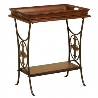 Welcome Home Accents Walnut Accent Table with Removable Tray