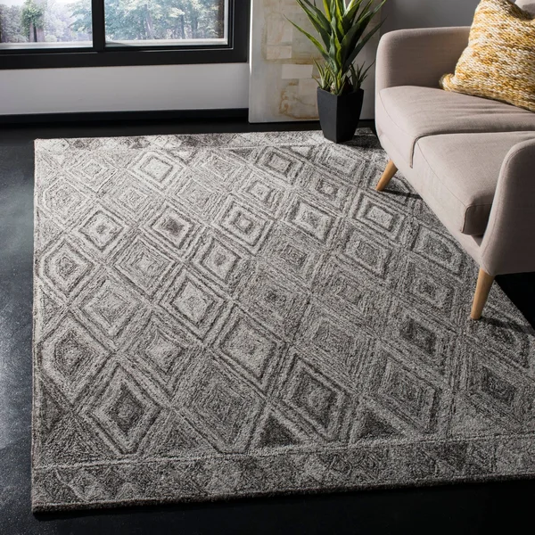 Safavieh Abstract 618 Area Rug, Grey, Black, 6' x 6' Square