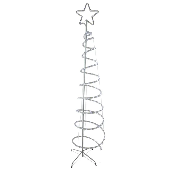 Hofert 7’ LED White Spiral Rope Light Tree with Star Tree Topper