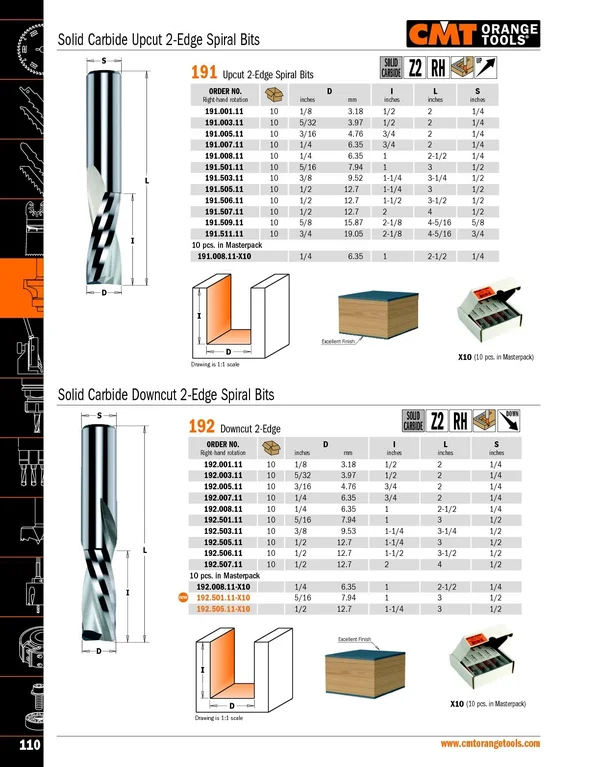 CMT 191.501.11, 5/16x22 Upcut Spiral Bit