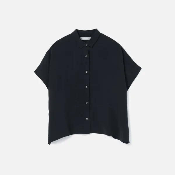 Women's Clean Silk Short-Sleeve Square Shirt by Everlane in Black, Size 16