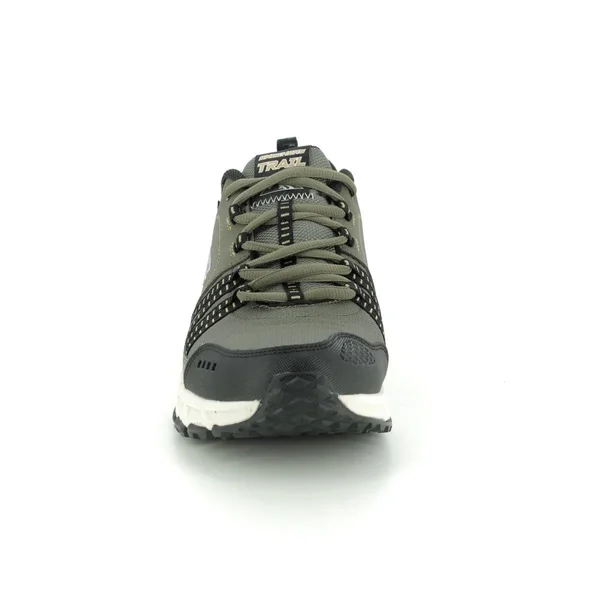 Skechers Escape Plan Olive Black Mens Trainers 51591 in Size 10