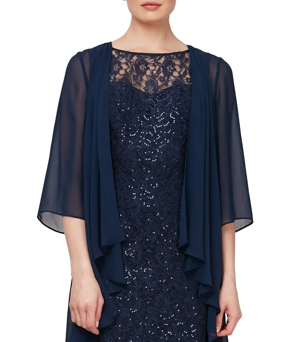 Ignite Evenings Sequin Lace Jacket Dress - 8
