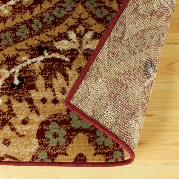 Miranda Haus Oriental Floral Damask Polypropylene Indoor Area Rug Light Blue 7& x 9& 7& x 9& Indoor