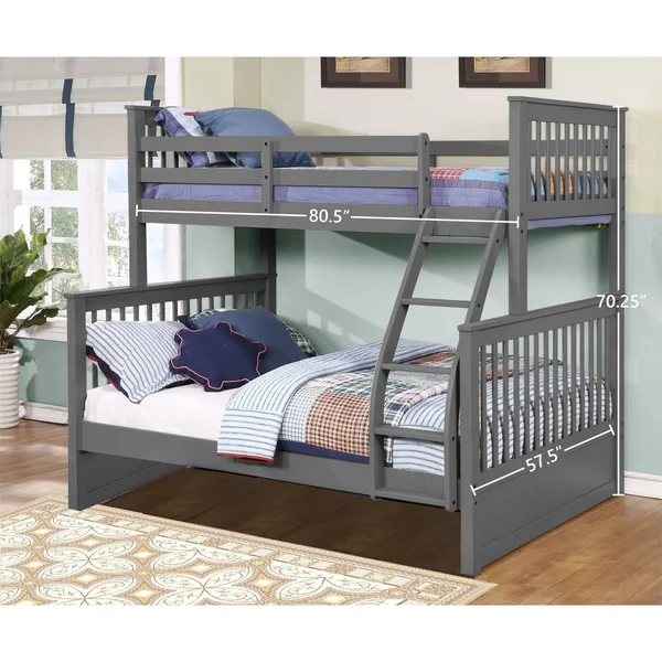 Carthew Convertible Twin Over Full Bunk Bed (Optional Storage or Trundle) - Bed + 2 Drawers - Java