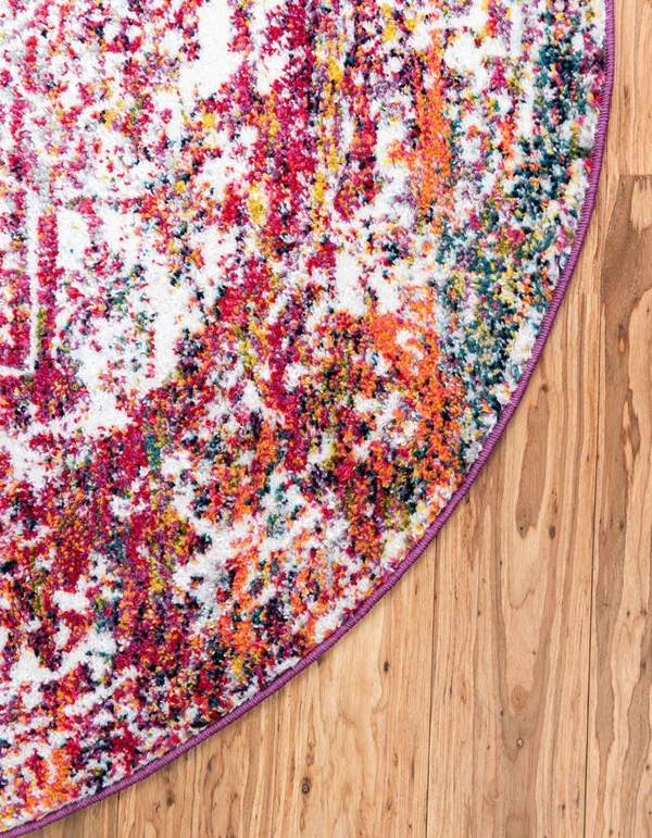 Rugs.com Arlington Collection Rug 8 ft Round Multi Medium-Pile Rug Perfect for