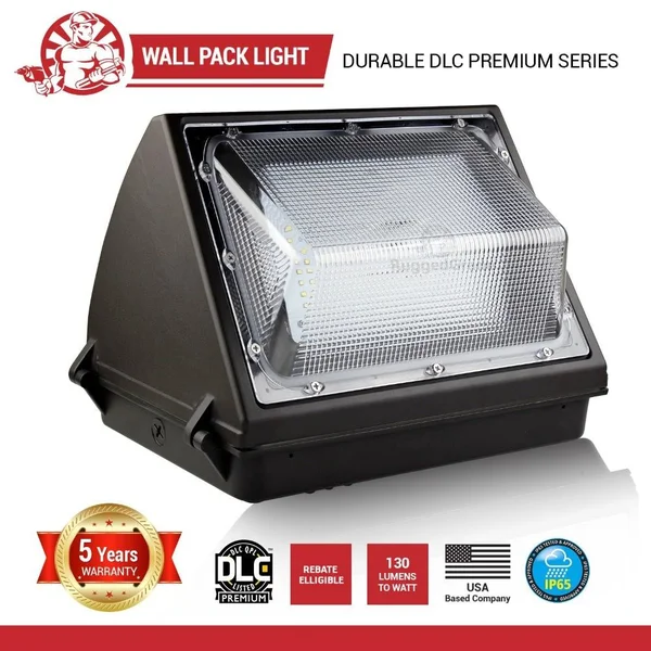 60 Watt LED Wall Pack Light - 8, 700 Lumens - 5000K Bright White - High Efficiency 140 Lumen to Watt- DLC Premium Listed - Dorado